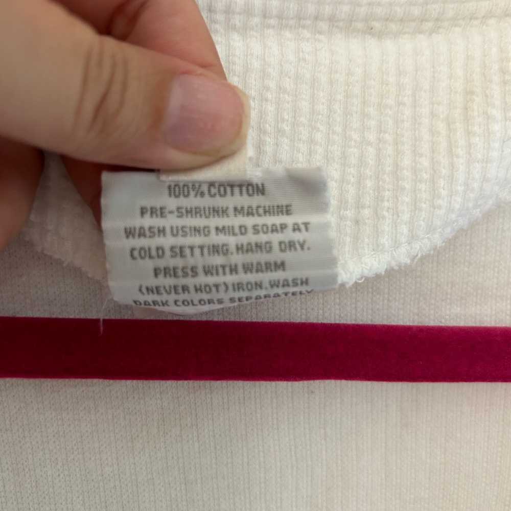 Basic Threads White Ribbed Button Down Knit - Picture 3 of 8